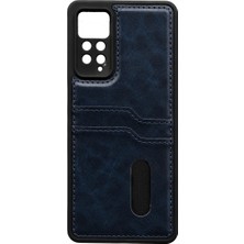 Xiaomi Redmi Note 12 Pro 4g Kılıf Sara Kartvizitli Deri Kılıf - Lacivert