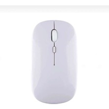 Bin1çeşit Şık Beyaz Bluetooth Mouse Uzun Pil Ömrü ile Kablosuz