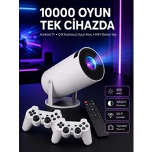 Bin1çeşit 4K Wireless Çift Kollu Kumandalı Oyun Projeksiyonu Retro Video Oyunu Yeni Nesil