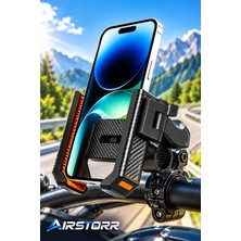 Airstorr Aırstorr Gidon Bağlantılı Motosiklet Telefon Tutucu Bisiklet Scooter Telefon Tutucu