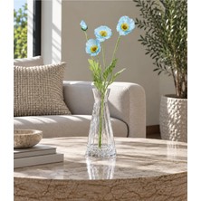 Biçiçek Yapay Çiçek Gelincik Dalı 4lü 60CM Açık Mavi