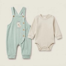 Milion Ikili(2'li) Pamuklu Ayıcık Desenli Unisex Bebek Tulum ve Hayvan Desenli Erkek Bebek Tulumu Yenidoğan Kız Bebek Tulumu