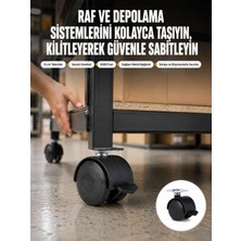 Bin1çeşit 6 cm Kilitli Tekerlek Ayak 4 Adet Sehpa ve Ekipman Uyumlu