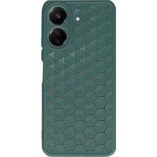 Xiaomi Redmi 13C Kılıf Petek Silikon Kapak - Koyu Yeşil