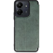 Xiaomi Redmi 13C Kılıf Flip Cover - Koyu Yeşil