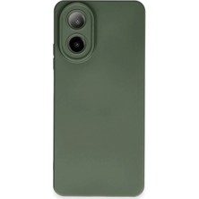 Oppo A38 Kılıf Nano Içi Kadife Silikon - Koyu Yeşil