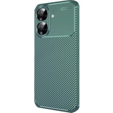 Realme Note 60 Kılıf Auto Focus Karbon Kapak - Koyu Yeşil