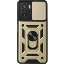 Xiaomi Poco F3 Kılıf Pars Lens Yüzüklü Silikon - Gold