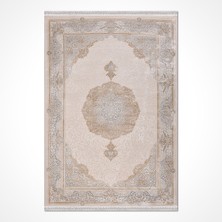 Bespoky  Klasik Bej Viskon Dikdörtgen Modern Desenli Akrilik Hav Vermeyen Leke Tutmayan Kolay Temizlenen Yumuşak Makine Salon Yolluk Mutfak Halı