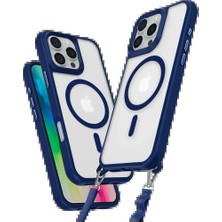 Apple iPhone 16 Pro Kılıf Enka Magsafe Silikon Kılıf - Lacivert