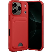 Apple iPhone 17 Pro Max Kelvin Kartvizitli Silikon - Kırmızı