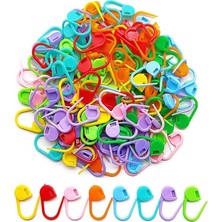 Plastik Çengelli Iğne 100 Lü 1 Paket Örgü Ayracı Renkli Oval Çengelli Iğne Klips Ilmek Sabitleyici Belirleyici Ip Tutucu