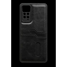 Xiaomi Redmi Note 12 Pro 4g Kılıf Sara Kartvizitli Deri Kılıf - Siyah
