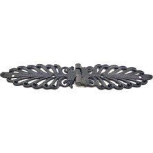 Antika Tarz Dekoratif Pirinç Yaprak Desenli Menteşe - 55X265 Mm, Oksit