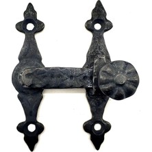 Antika Tarz Dekoratif Pirinç Kapı, Pencere Mandalı - 82X65 Mm, Oksit