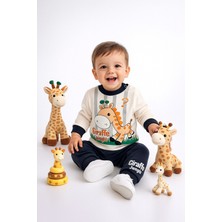 Mika Kids Zürafa Desenli 2 Parça Erkek Bebek Alt Üst Takım