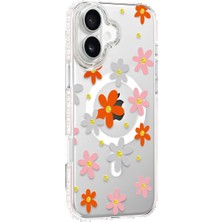 Joko Apple iPhone 16 Floral Magsafe Kapak - Turuncu