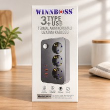 Termal Akım Korumalı 3 Prizli Usb'li Priz