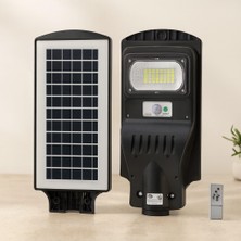 100W Güneş Enerjili Sokak Lambası 6500K Sensörlü Kumandalı