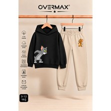 Overmax Çocuk Tom & Jerry Baskılı Kapüşonlu Eşofman Takımı – 3-12 Yaş