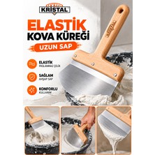Kristal Elastik Kova Küreği Ahşap Saplı Uzun Sap