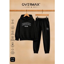 Overmax Brooklyn Baskılı Çocuk Kapüşonlu Eşofman Takımı – 3-12 Yaş
