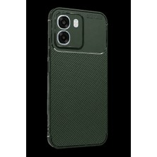 Oppo Oppo A6T 5g Auto Focus Karbon Kapak - Koyu Yeşil
