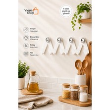 Viona 4’lü Set Pratik Mutfak Düzenleyici Tencere Kapağı Tabak Tutucu Güçlü Yapışkan Delme Yok
