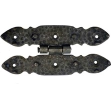 Antika Tarz Dekoratif Pirinç Düğmeli Menteşe - 142X69 Mm, Oksit