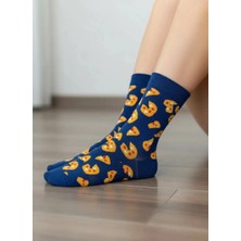 Can Moda Canmoda Lacivert Zemin Pizza Desenli Çorap