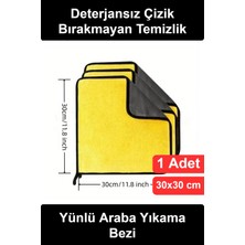 Wonara #temizlikbezi Nano Teknoloji Yünlü Araç Temizlik Bezi Hassas Çizmez Oto Yıkama Bezi Derinlemesine Temizlik Yüksek Emici Ev Ofis Cam Yüzey Bakım Silme Bezi 30X30CM Profesyonel Bez