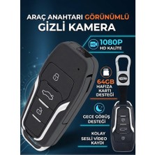 Casus Mini Gizli Araç Anahtarı Kamera Hd Gece Görüşlü