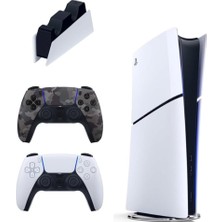 Playstation 5 Slim Digital 825 Gb, Şarj Istasyonu, Kamuflaj Dualsense Kolu