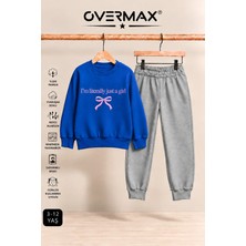 Overmax Kız Çocuk Just A Girl Baskılı Kapüşonsuz Eşofman Takımı- 3-12 Yaş