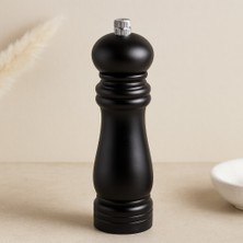 Küçük Siyah Ahşap Tuz ve Baharat Öğütücü (Çap 4.5 Cm, 15.5 Cm)