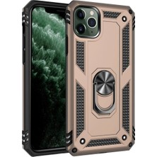 Apple iPhone 11 Pro Kılıf Sofya Yüzüklü Silikon Kapak - Gold