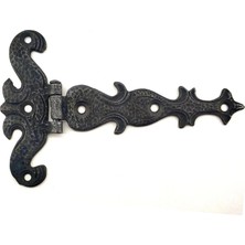 Antika Tarz Dekoratif Pirinç Kuyruklu Kelebek Menteşe - 94X147 Mm, Oksit