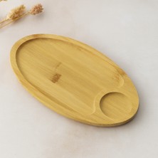 Bambu Oval 2 Bölmeli Mini Servis Tepsisi 25X14X1.4 cm