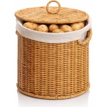 Mien Rattan Kapaklı Sepet Küçük Boy 21X20 cm