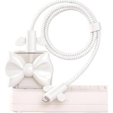 Str Store (Şarj Koruyucu Set) 18/20W Usb-C Güç Adaptörü iPhone ile Uyumlu Silikon Koruyucu Kılıf Seti + Evrensel Şarj Kablosu Koruyucu Seti, Darbe ve Kırılma Önleyici