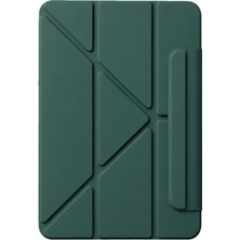 CADDE101 Newface  Ipad 2025 10.9 10.nesil (A16) Edz Manyetik Standlı Tablet Kılıfı - Koyu Yeşil