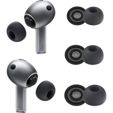 Str Store Samsung Galaxy Buds3 Pro / Buds4 Pro Uyumlu Üç Boyut Premium Yedek Silikon Kulaklık Uçları (S, M, L) (Siyah)