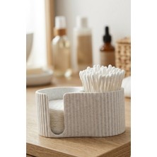 Overmax Modern Oluklu Banyo Organizeri - Çift Bölmeli Pamukluk ve Kulak Çubuğu Kutusu