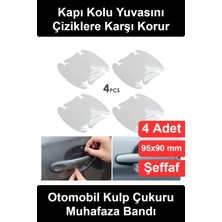Wonara Araba Kapı Kolu Koruyucu Film 4'lü Set Şeffaf Çizilmez Boya Koruma Folyosu Oto Tutamak Yuvası Tırnak Izi Çizik Önleyici Sticker Aşınma Engelleyici Kolay Montaj Universal Araç Aksesuarı 95X90 mm
