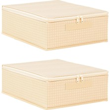Home Wave 2'li Bej Pötikare Destekli Kutu Hurç Set 31 x 38 x 12 cm