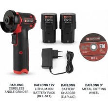 DFL70 12V 2.0AH Çift Akülü Mini Taşlama Makinesi 76 mm Kesici Disk 10 Adet Taş Hediyeli