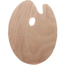 Str Store Ahşap Oval Palet Naturel 30X40 cm 1 Adet Büyük Boy Ahşap Boya Paleti Resim Boyama Tepsisi Akrilik Guaj Karıştırıcı