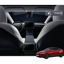 CraftShield Tesla Model Y Juniper (2025) Uyumlu 15.4" Multimedya ve 8" Arka Ekran Çift Set Parlak 9h Nano Ekran Koruyucu