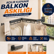 Gurada Alüminyum Duvara Monte Balkon Çamaşır Askılığı Katlanabilir Açılır Kapanır Yer Tasarruflu