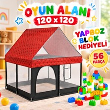 Missidea Siyah Çatılı Kare Bebek ve Çocuk Oyun Alanı 120X120 cm